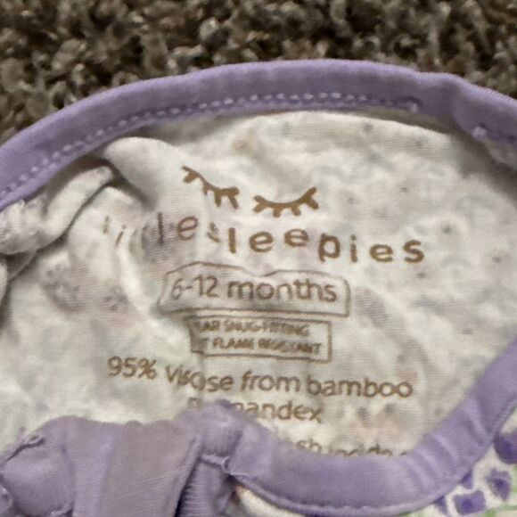 Baby Girl Little Sleepies Side 6-12 Months Play Condition Bamboo  Footsie - Picture 3 of 4